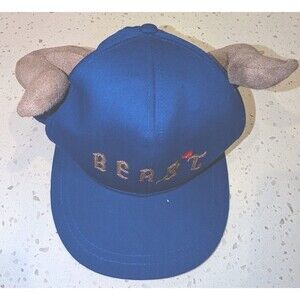 Disney Parks Beauty and The BEAST Hat Horns One Size Adult Embroidered Snap Back